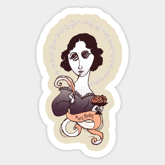 Mary Shelley Sticker by lanznaster